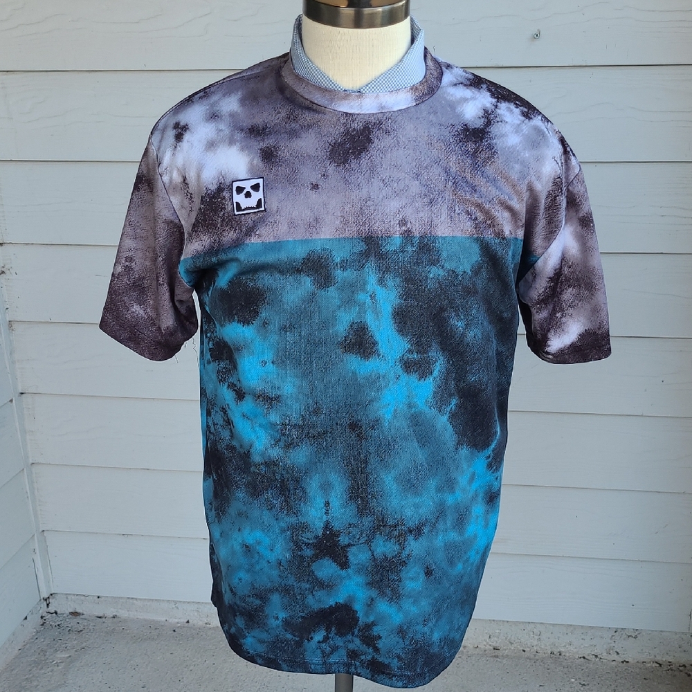 INFAMOUS Paintball Pro DNA Paint Splatter Mens Large Short Sleeve Shirt Jersey